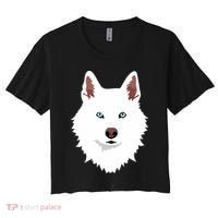 White Siberian Husky Canine White Snow Dog Women's Crop Top Tee thumb 0