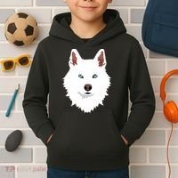 White Siberian Husky Canine White Snow Dog Kids Hoodie thumb 2