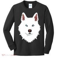 White Siberian Husky Canine White Snow Dog Kids Long Sleeve Shirt thumb 0