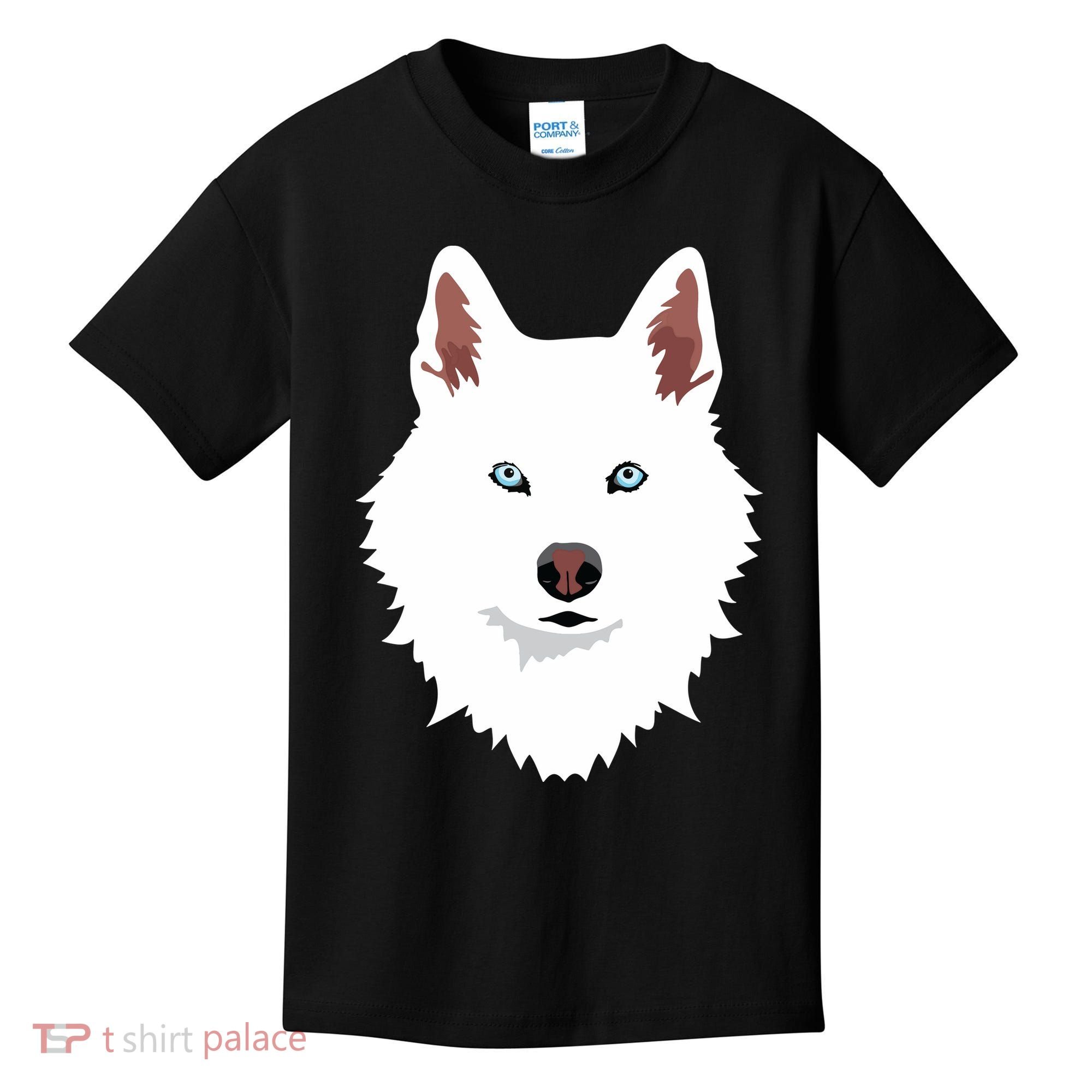 White Siberian Husky Canine White Snow Dog Kids T-Shirt