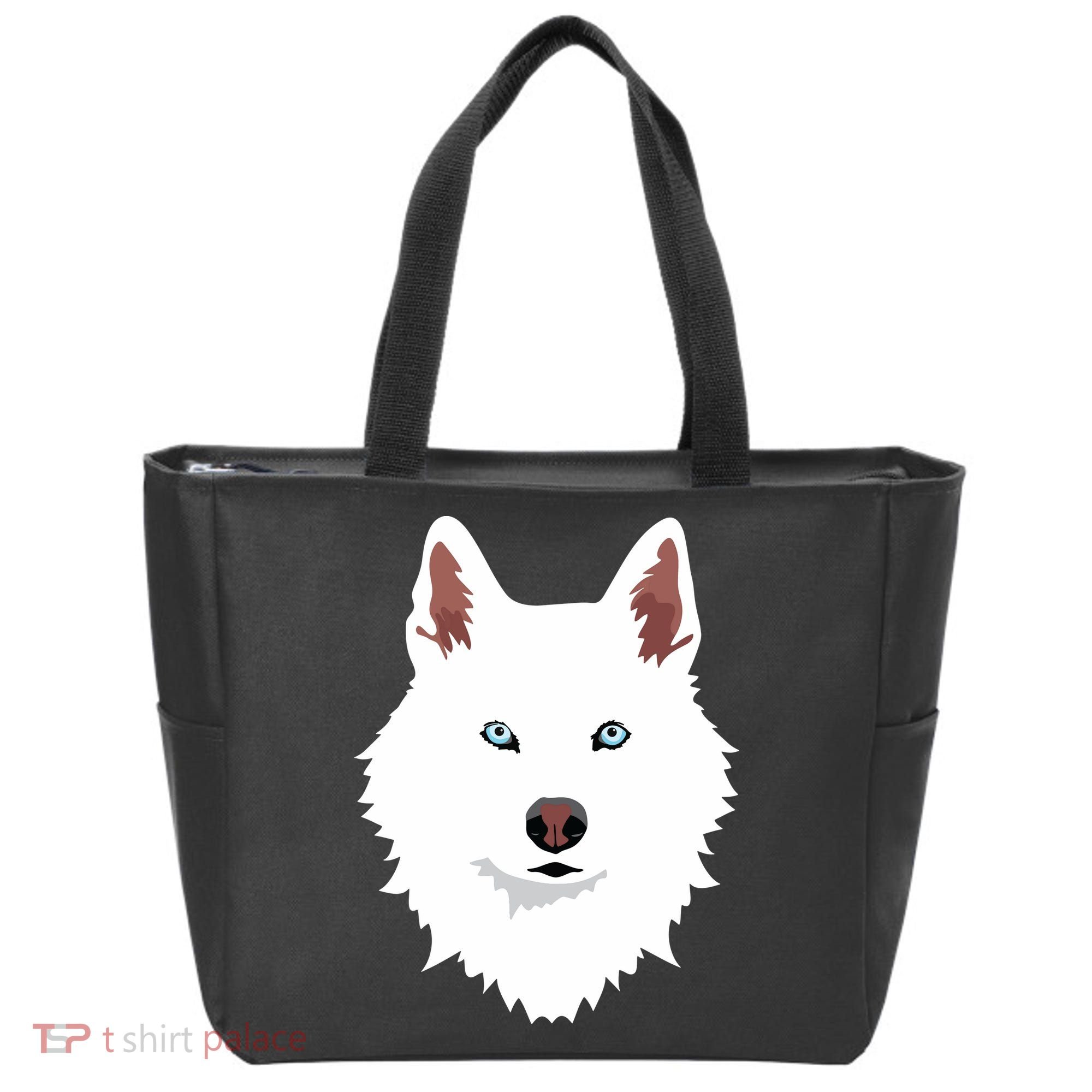 White Siberian Husky Canine White Snow Dog Tote Bag