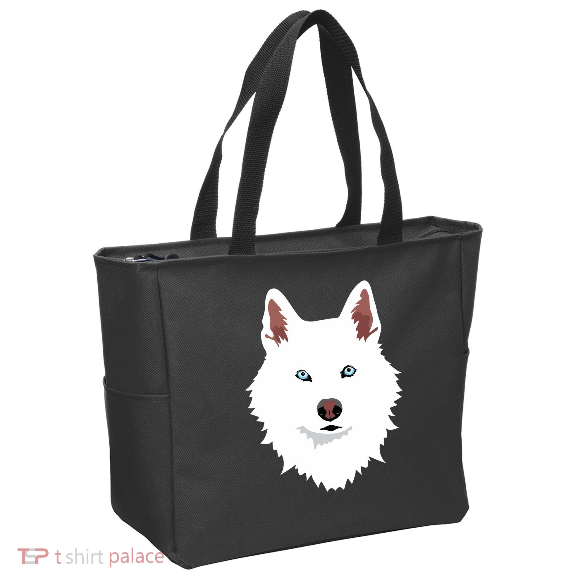 White Siberian Husky Canine White Snow Dog Tote Bag