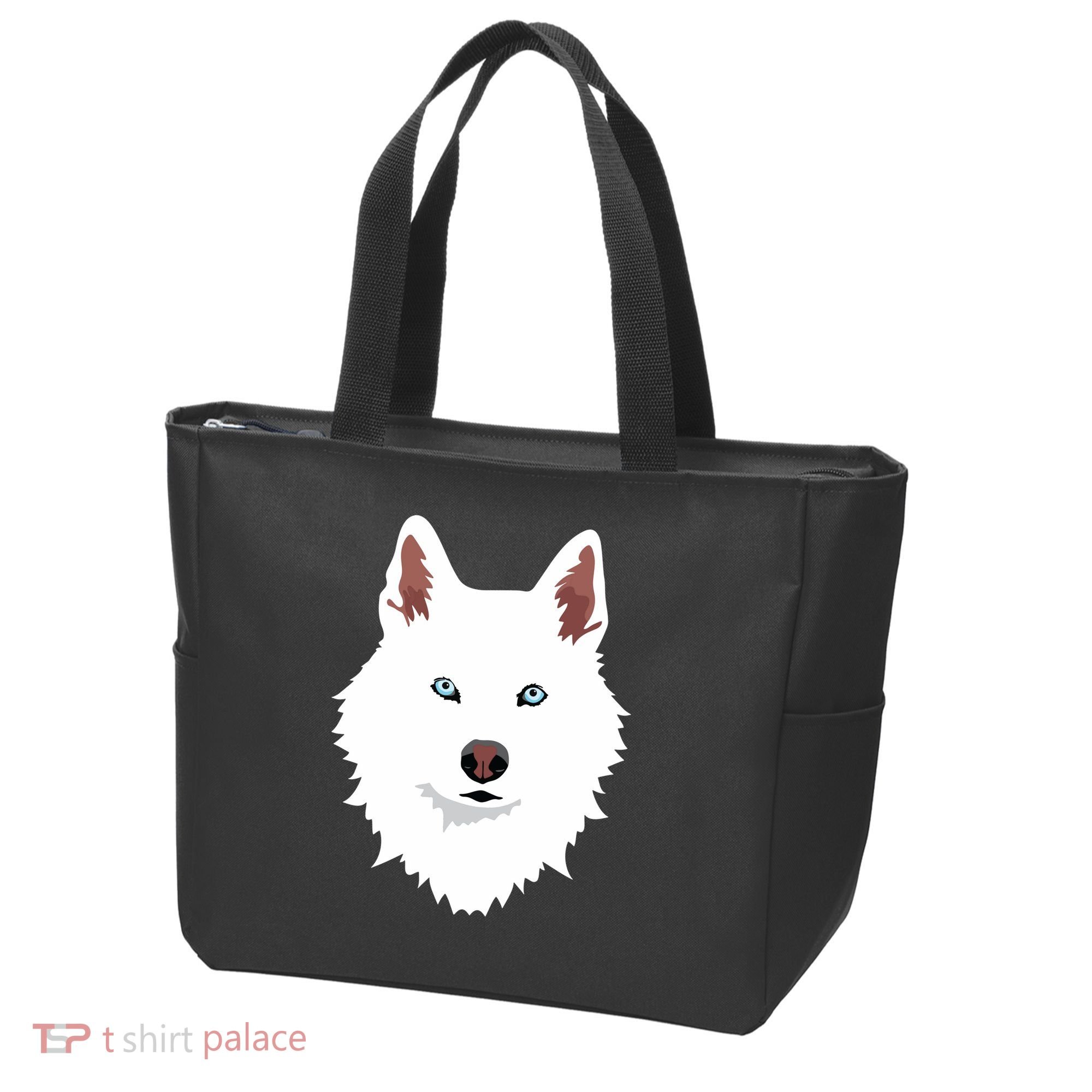 White Siberian Husky Canine White Snow Dog Tote Bag