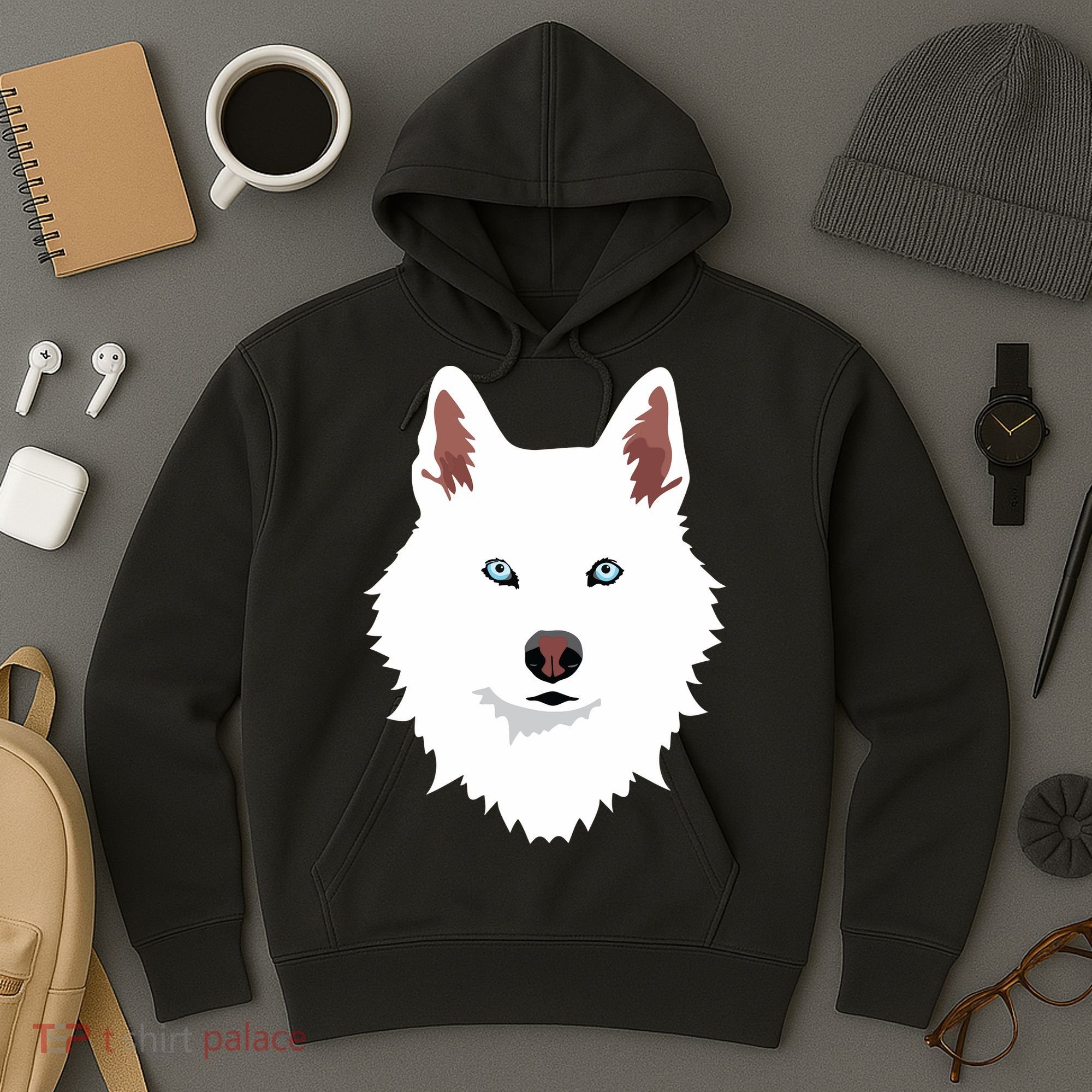 White Siberian Husky Canine White Snow Dog Hoodie