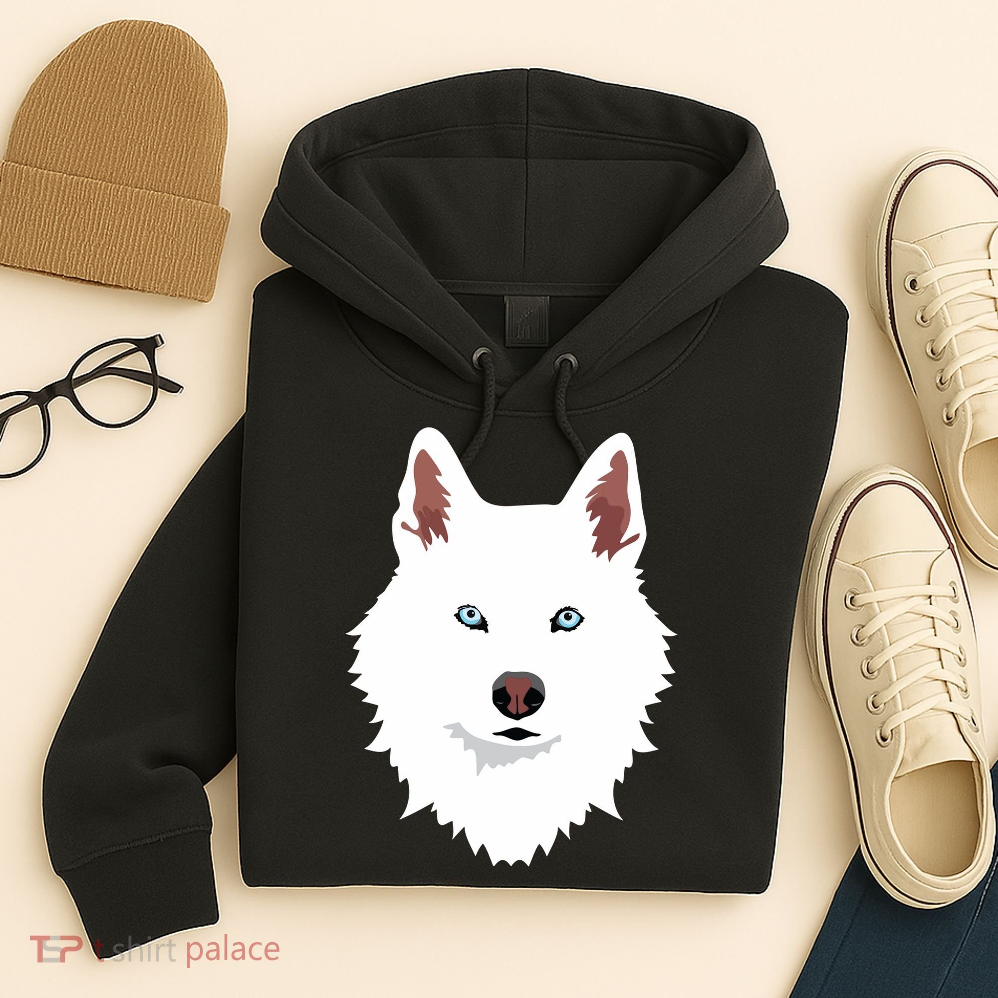 White Siberian Husky Canine White Snow Dog Hoodie