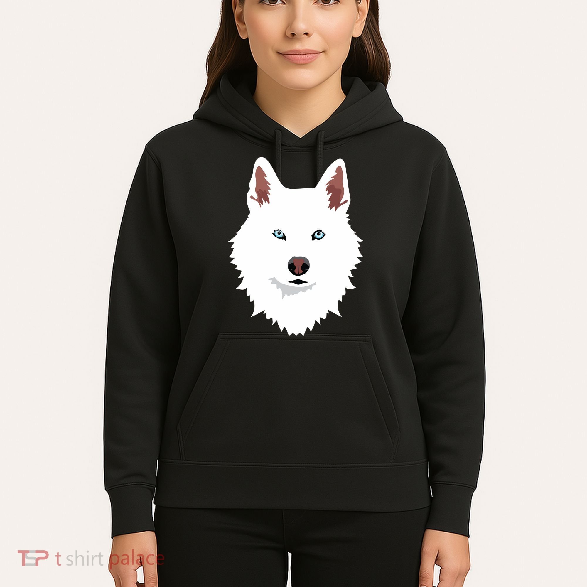 White Siberian Husky Canine White Snow Dog Hoodie