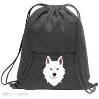 White Siberian Husky Canine White Snow Dog Sweatshirt Cinch Pack Bag thumb 0