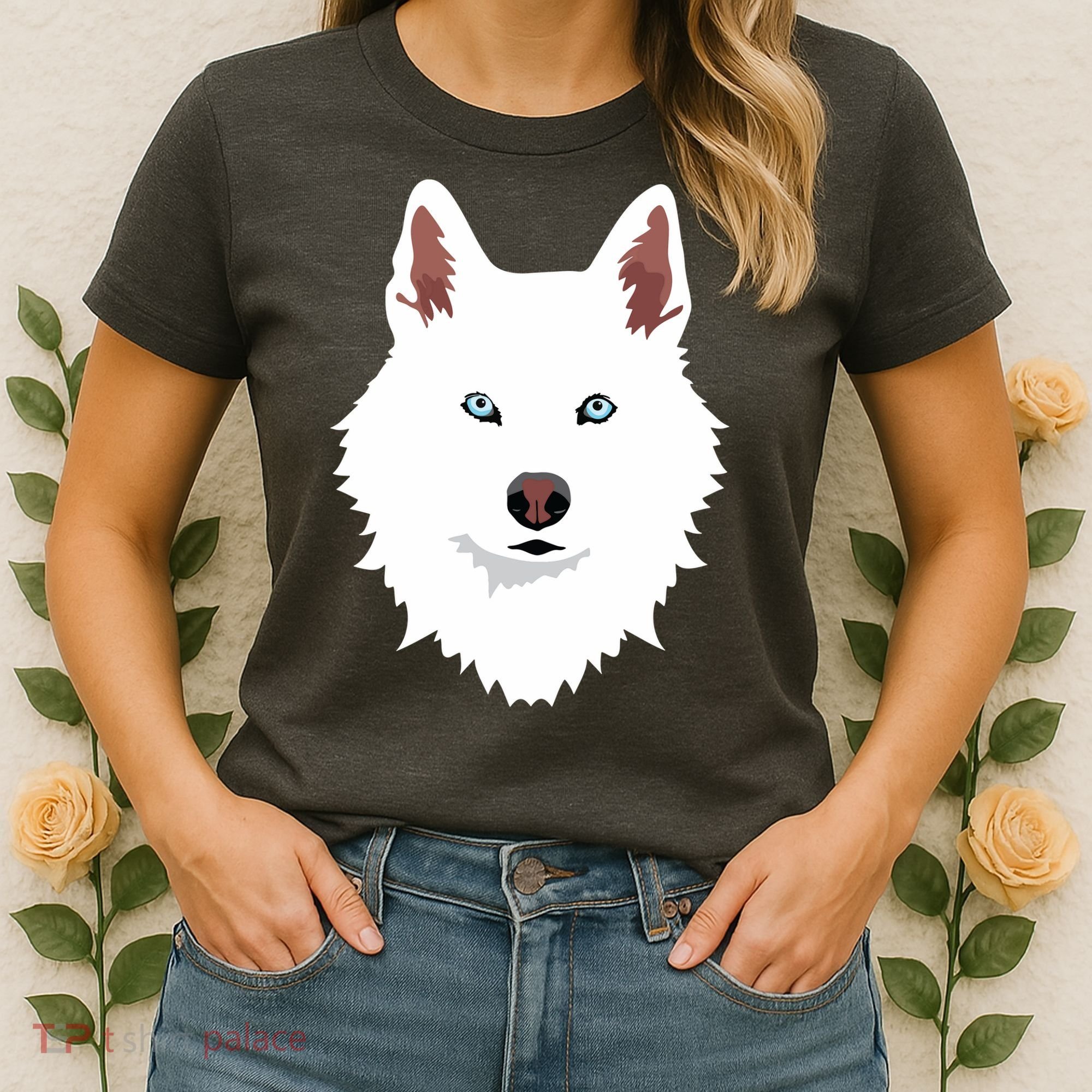 White Siberian Husky Canine White Snow Dog Women's T-Shirt