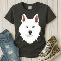 White Siberian Husky Canine White Snow Dog Women's T-Shirt thumb 3