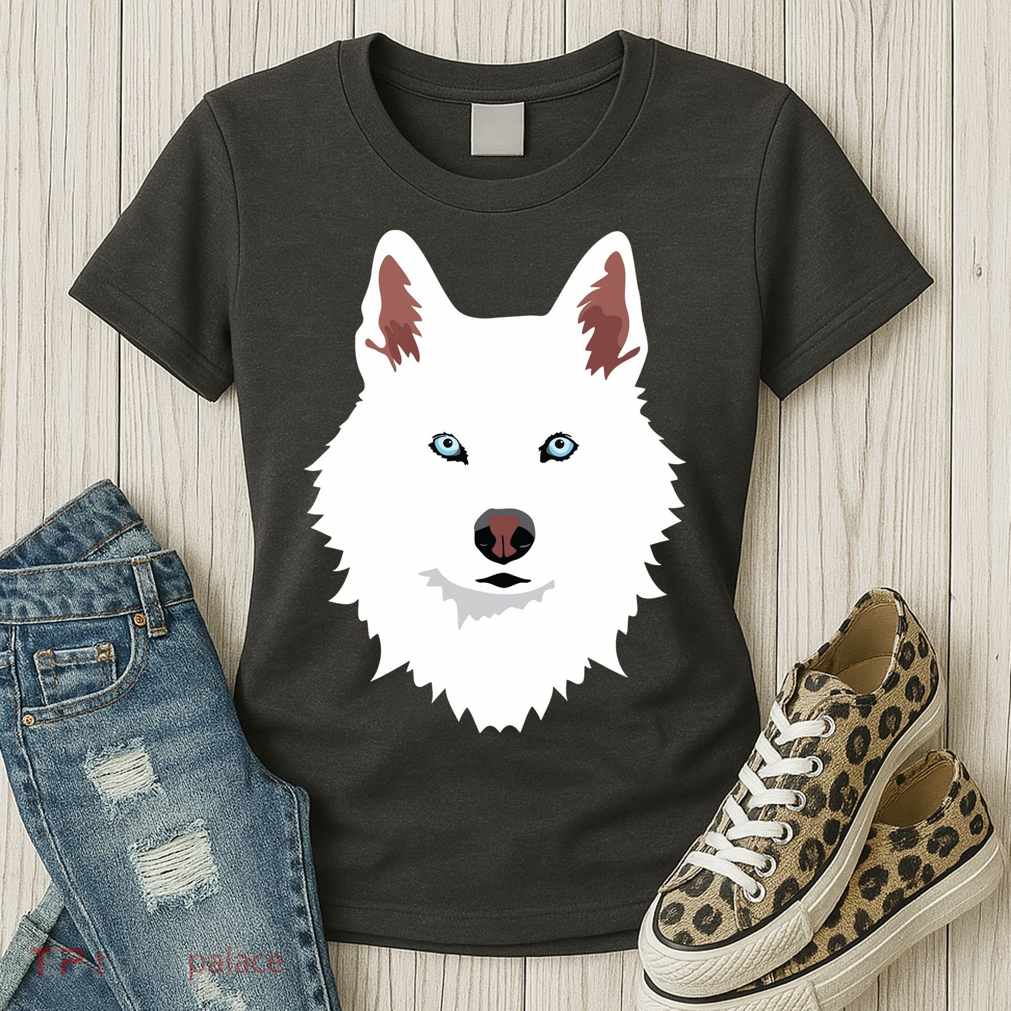 White Siberian Husky Canine White Snow Dog Women's T-Shirt