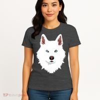 White Siberian Husky Canine White Snow Dog Women's T-Shirt thumb 4