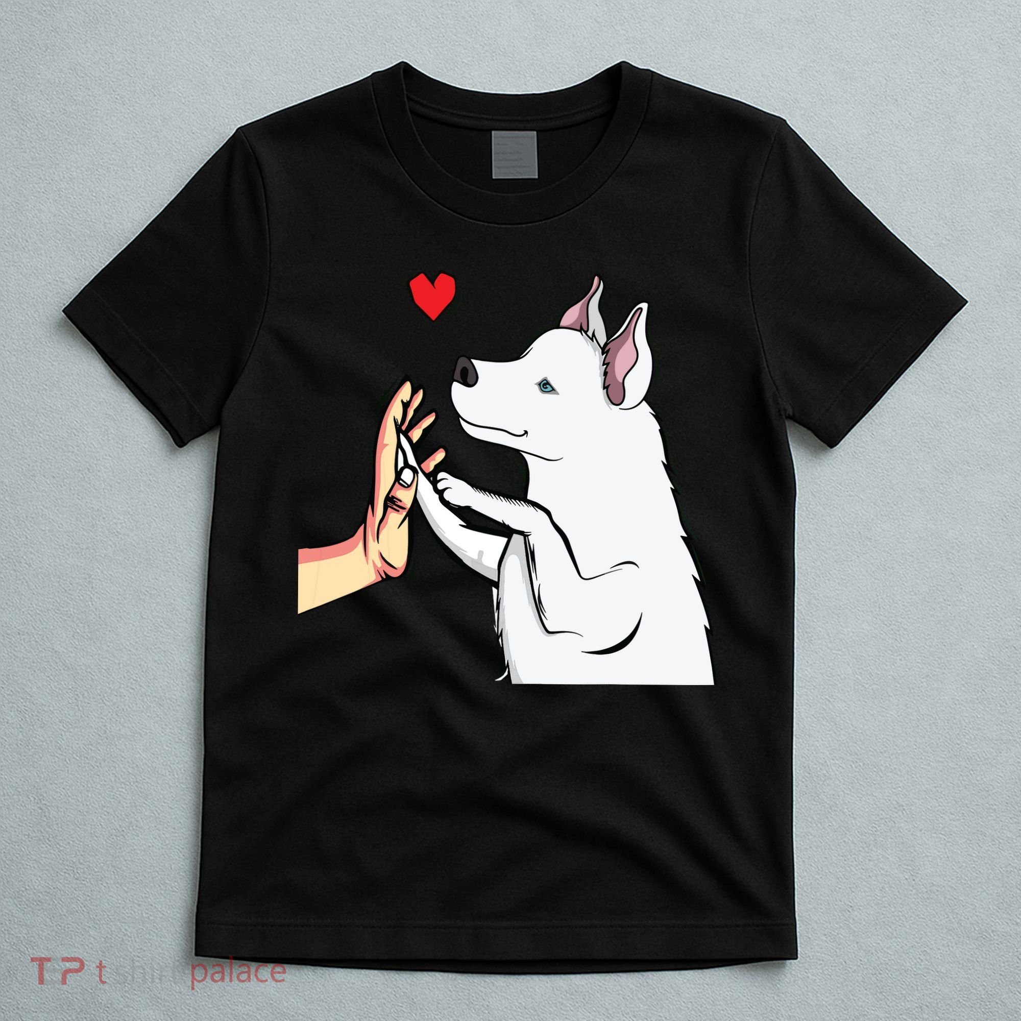 White Siberian Husky Love Dogs Female Ladies T-Shirt