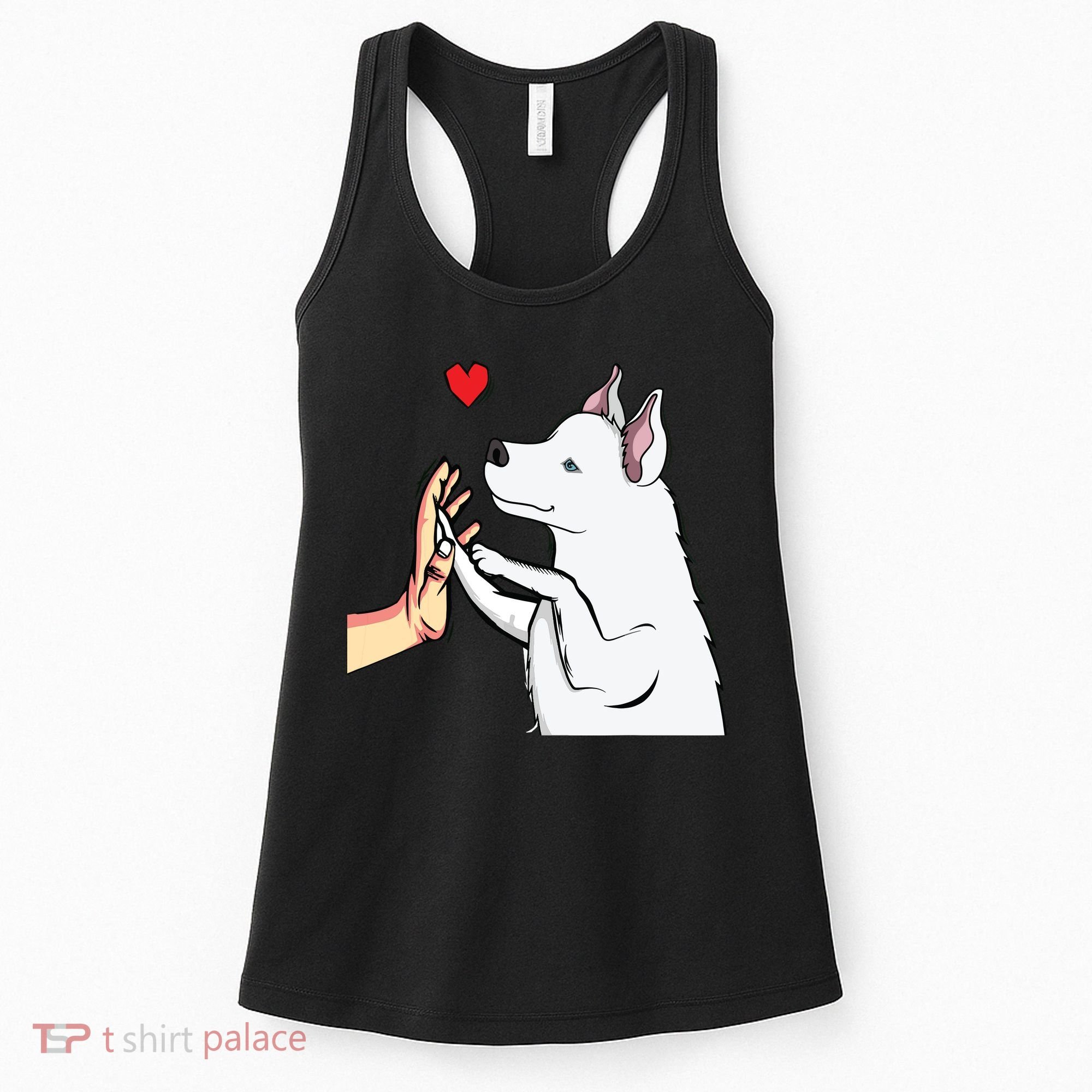 White Siberian Husky Love Dogs Female Ladies Women's Tank Top