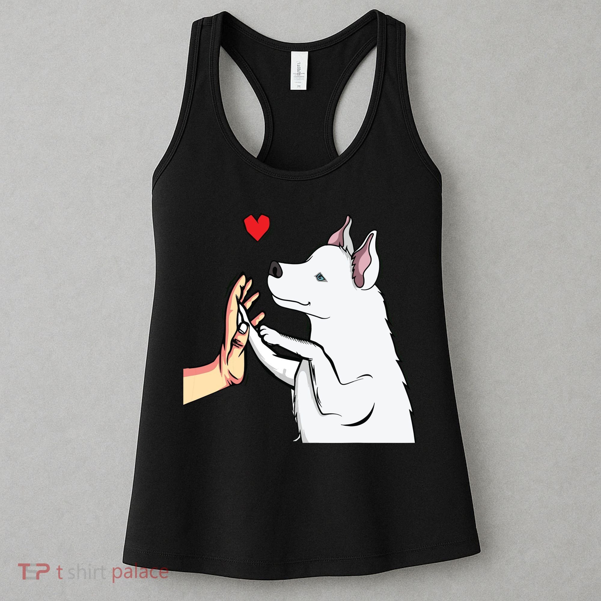 White Siberian Husky Love Dogs Female Ladies Women's Tank Top