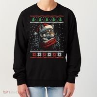Wolf Santa Hat Ugly Christmas Cute Gift Women's Sweatshirt thumb 0