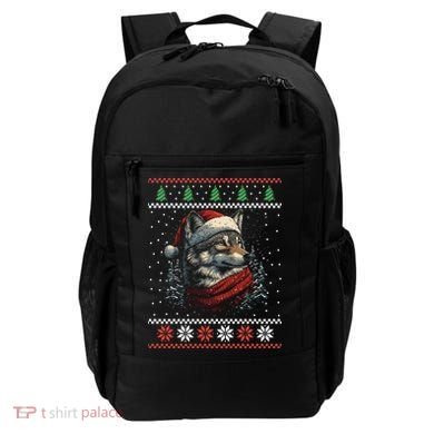 Wolf Santa Hat Ugly Christmas Cute Gift Backpack