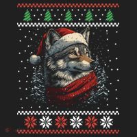 Wolf Santa Hat Ugly Christmas Cute Gift Beanie thumb 2
