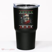 Wolf Santa Hat Ugly Christmas Cute Gift Tumbler thumb 0