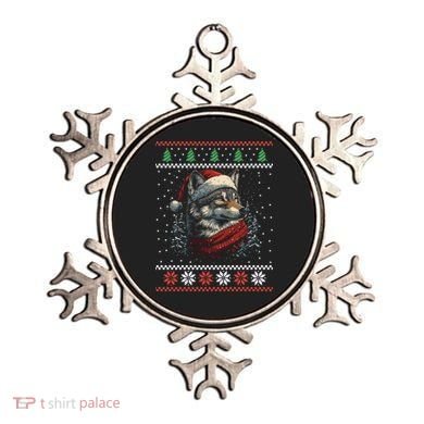 Wolf Santa Hat Ugly Christmas Cute Gift Ornament