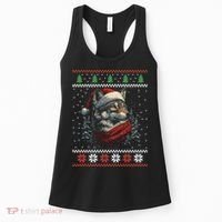 Wolf Santa Hat Ugly Christmas Cute Gift Women's Tank Top thumb 0