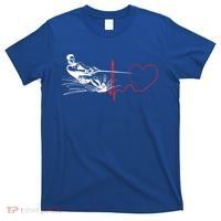Water Skiing Heartbeat Funny Water Ski Skiing Waterski Gift T-Shirt thumb 0