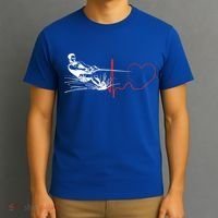 Water Skiing Heartbeat Funny Water Ski Skiing Waterski Gift T-Shirt thumb 3
