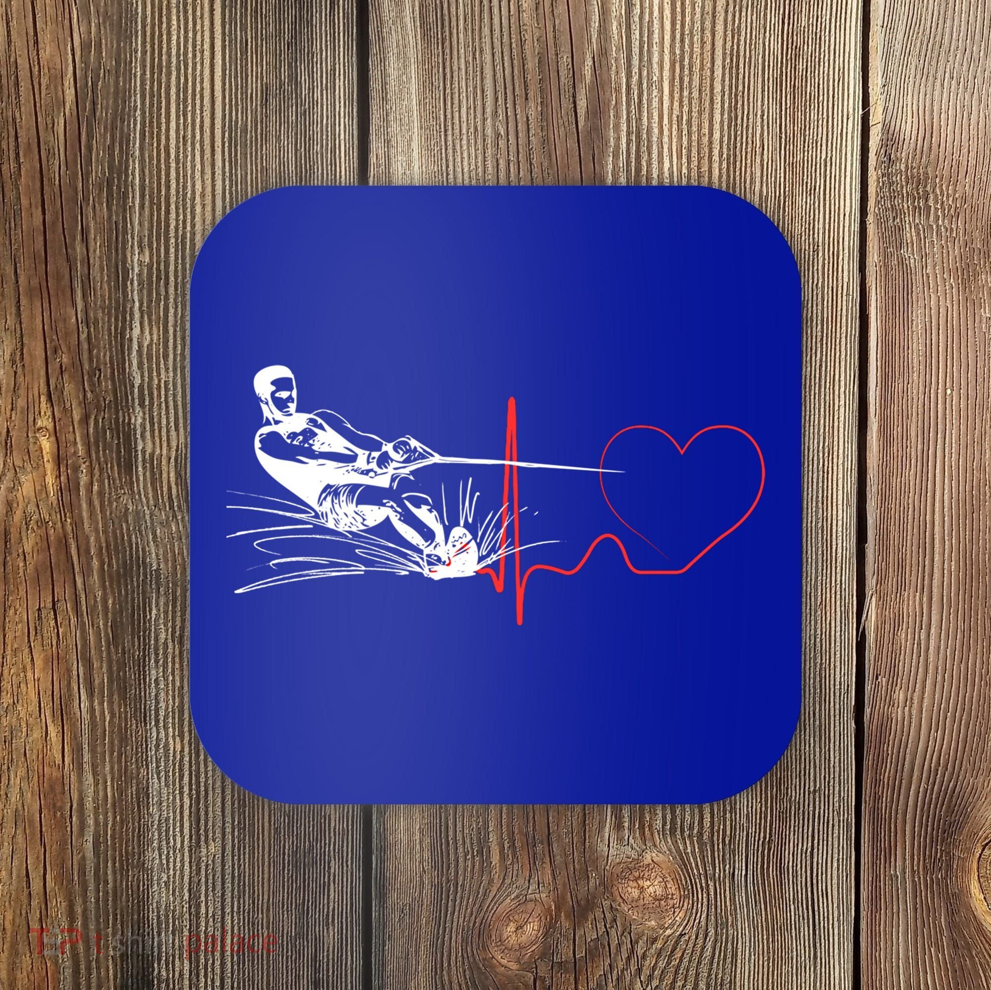 Water Skiing Heartbeat Funny Water Ski Skiing Waterski Gift Coaster