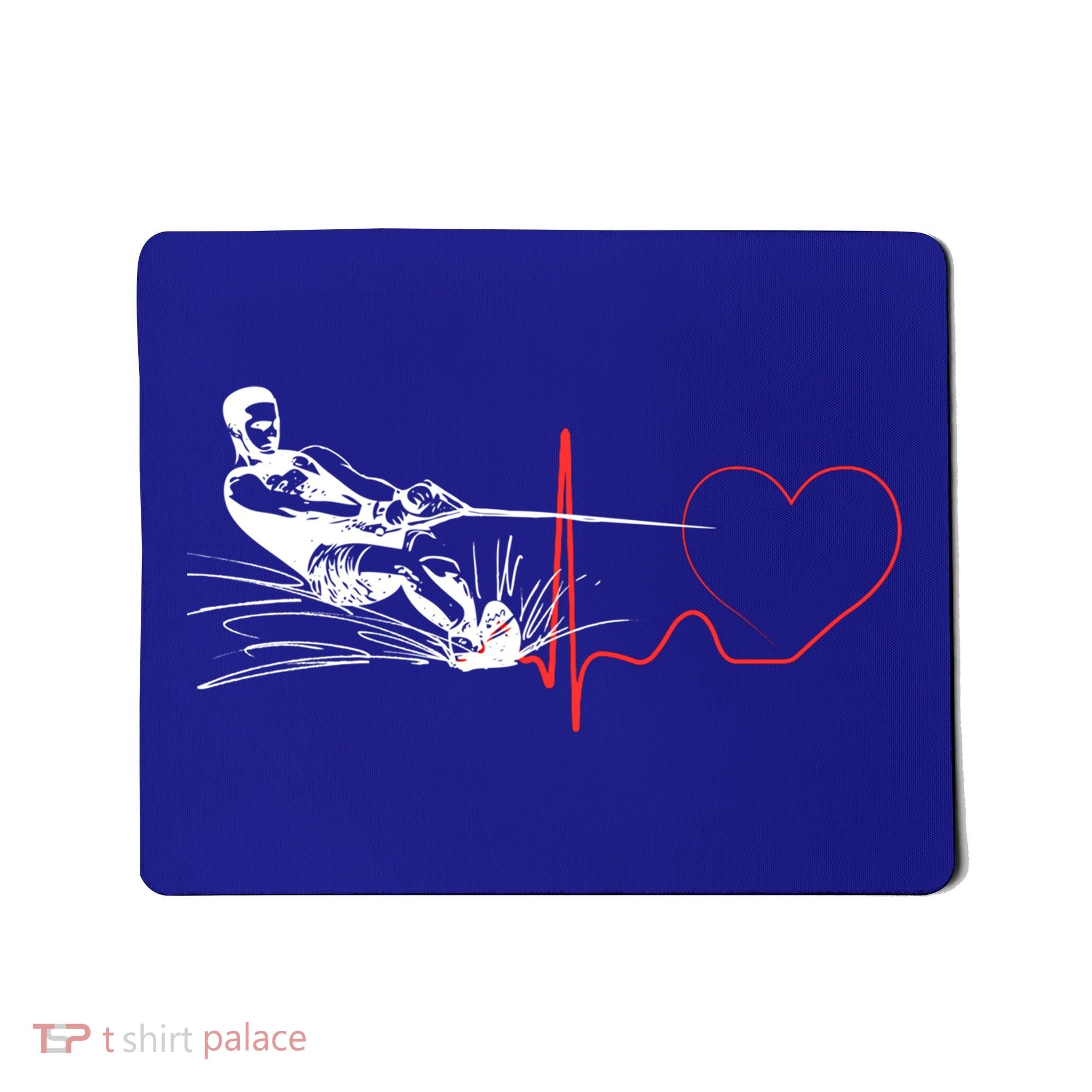 Water Skiing Heartbeat Funny Water Ski Skiing Waterski Gift Mousepad