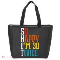 WoM.e.ns So Happy I'm 30 Twice Funny 60th Birthday Gift V-Neck Tote Bag thumb 0