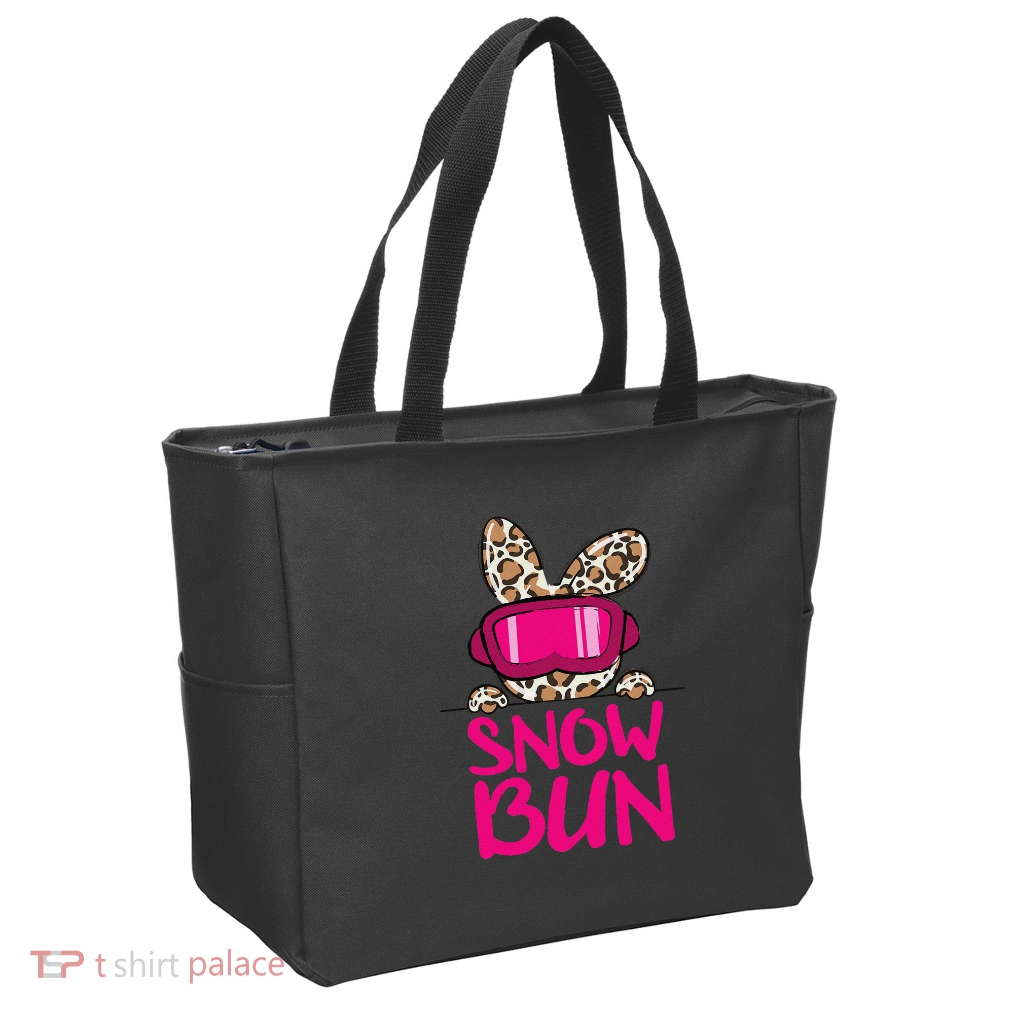 Winter Slope Hopper Ski Adventure Leopard Tote Bag