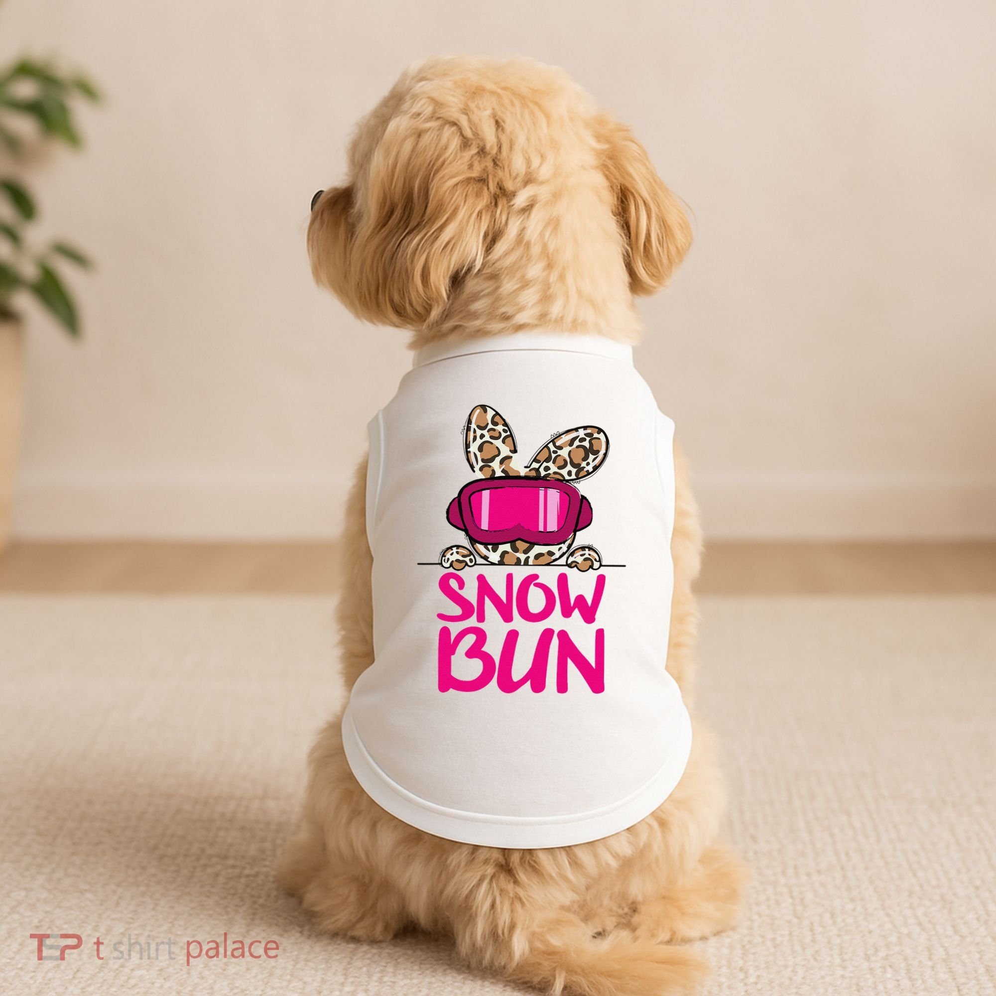 Winter Slope Hopper Ski Adventure Leopard Doggie Tank