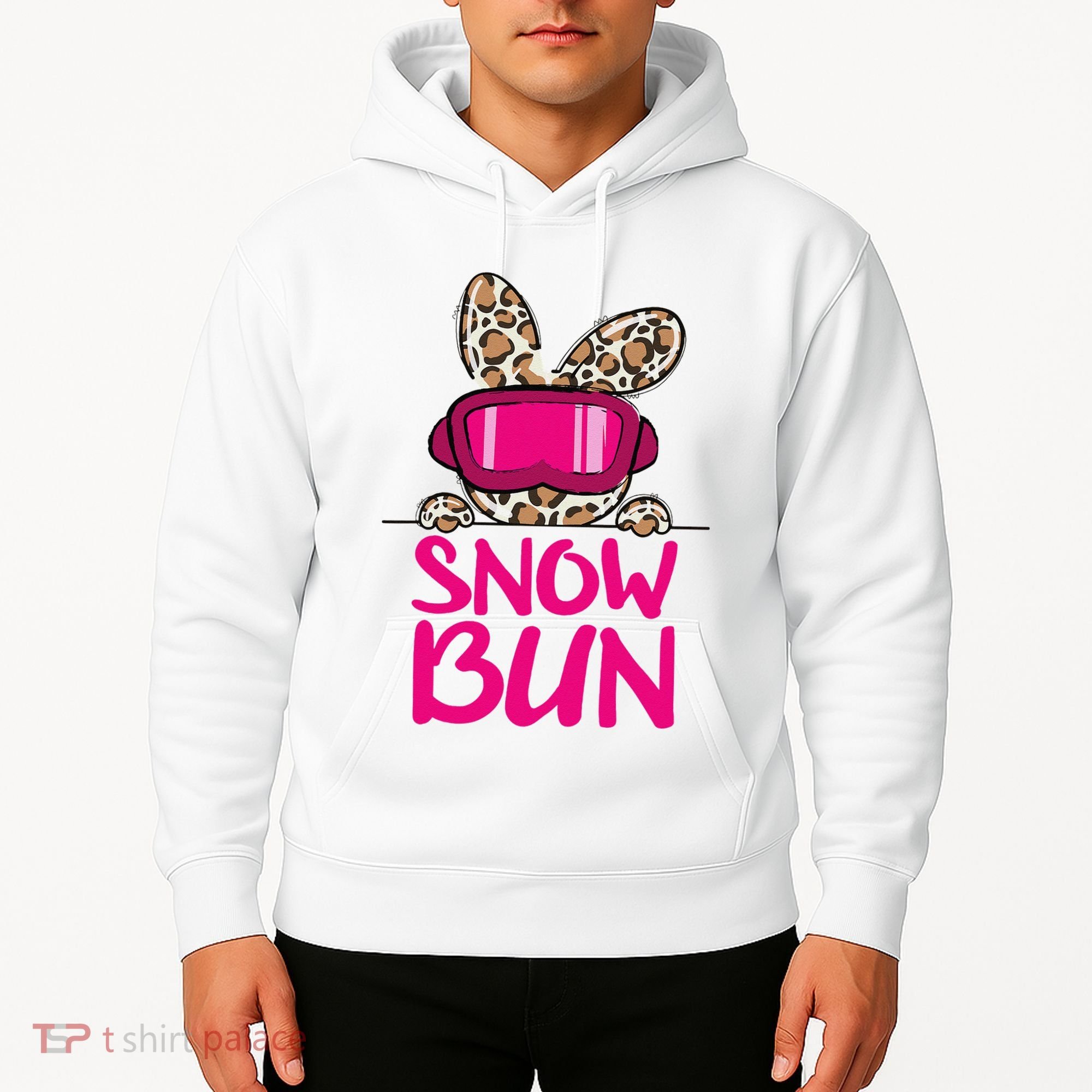 Winter Slope Hopper Ski Adventure Leopard Hoodie