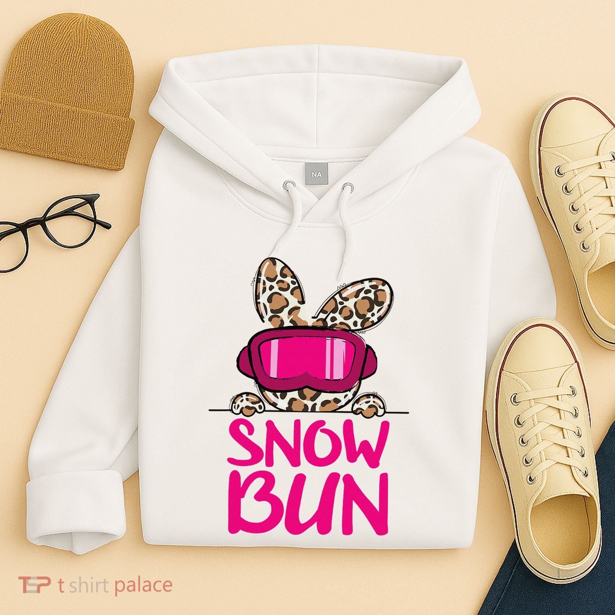 Winter Slope Hopper Ski Adventure Leopard Hoodie