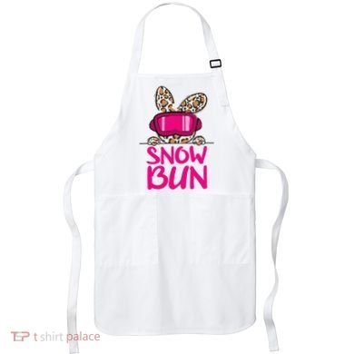 Winter Slope Hopper Ski Adventure Leopard Apron