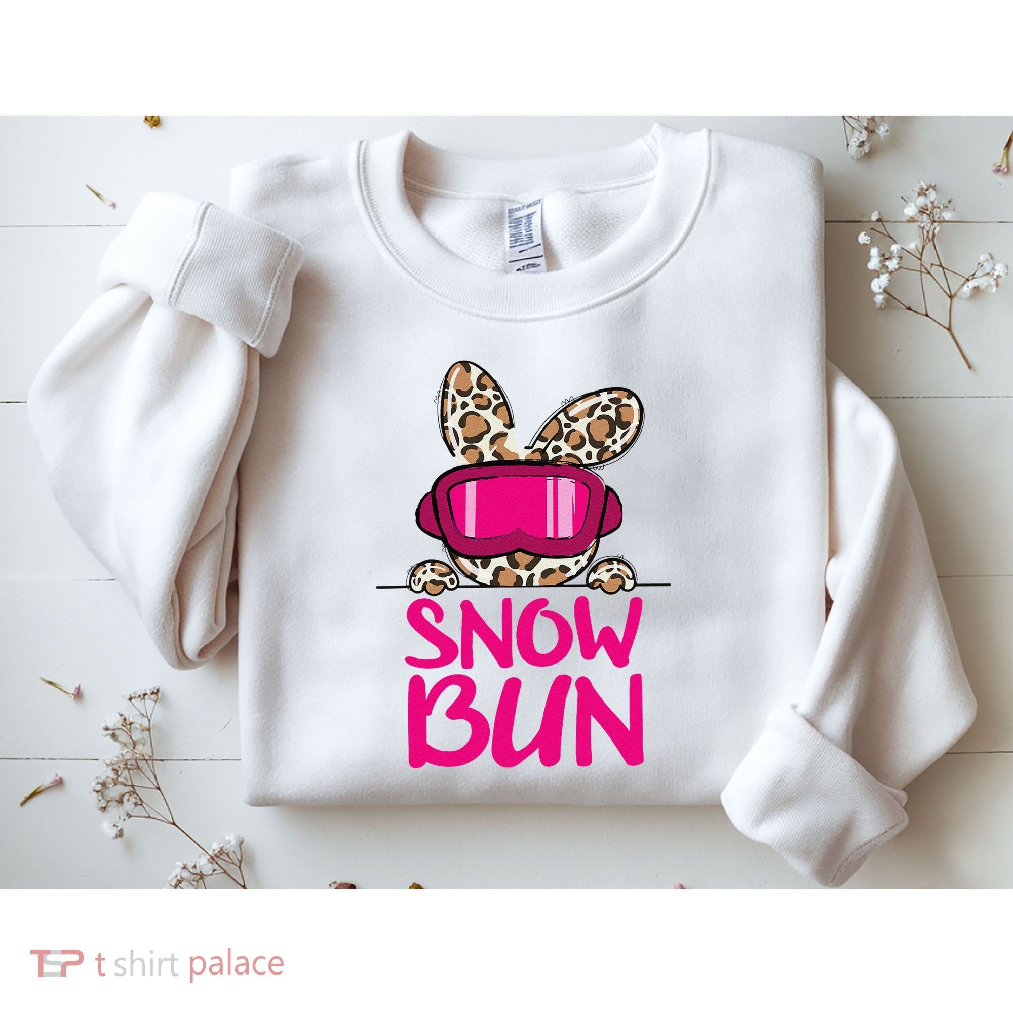 Winter Slope Hopper Ski Adventure Leopard Sweatshirt