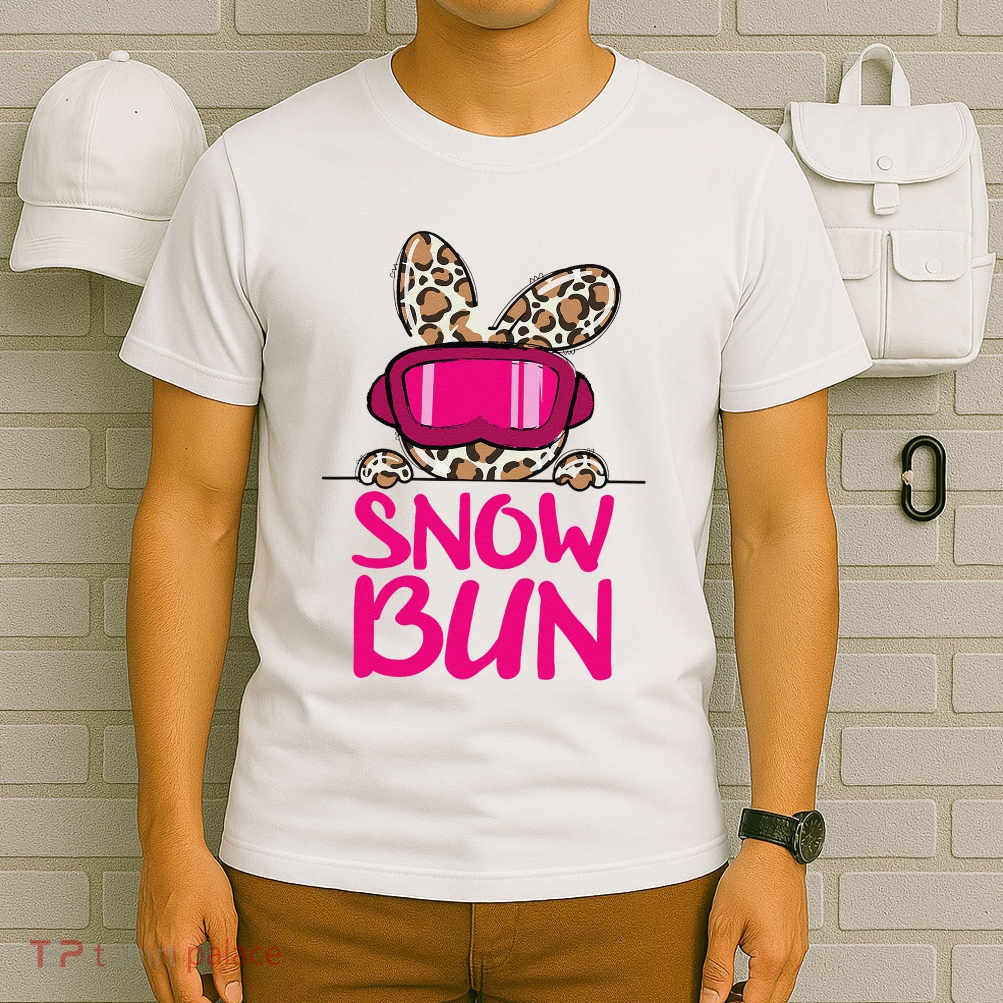 Winter Slope Hopper Ski Adventure Leopard T-Shirt