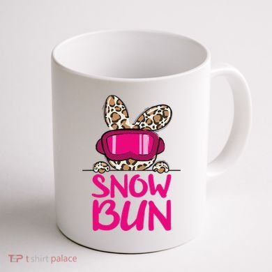 Winter Slope Hopper Ski Adventure Leopard Coffee Mug back