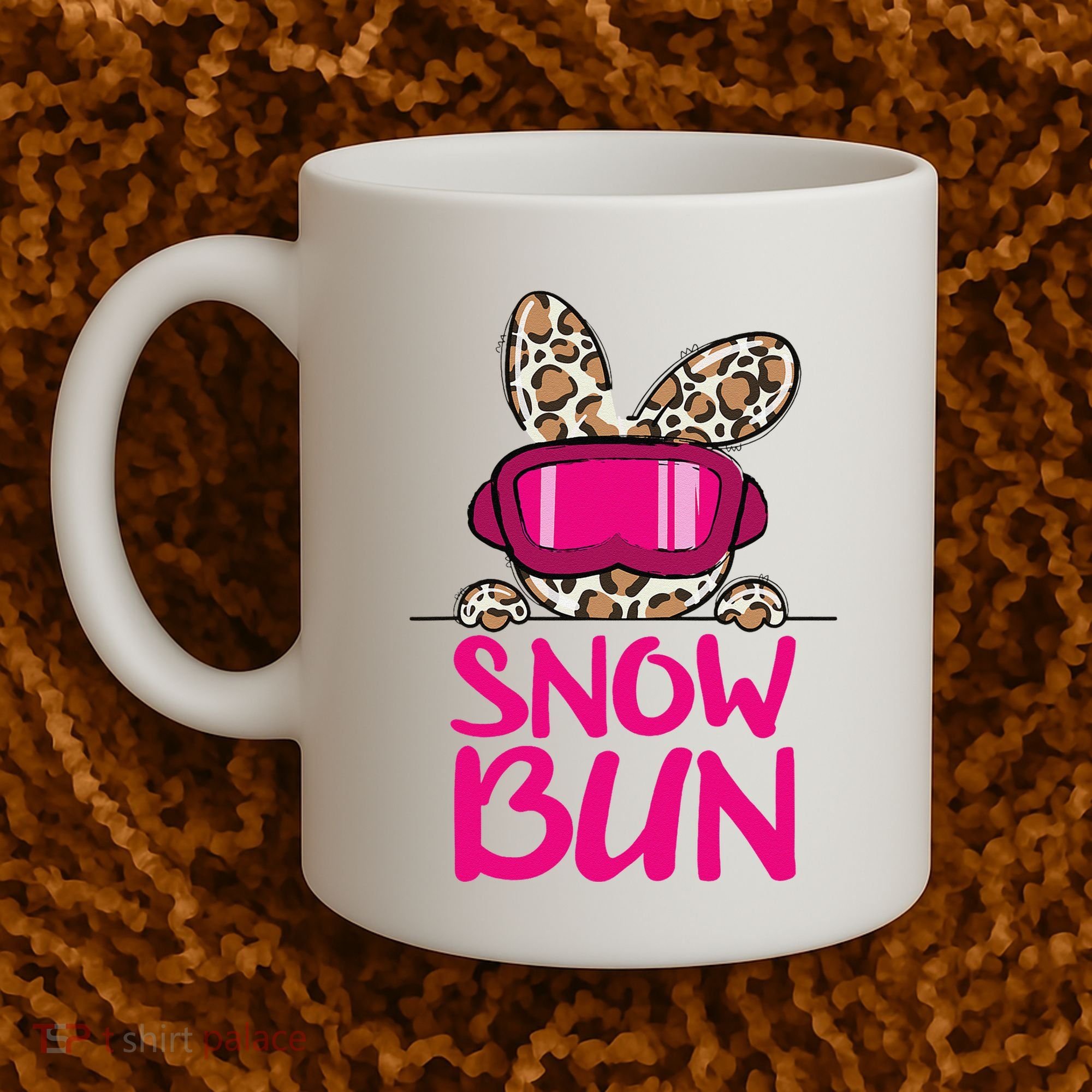 Winter Slope Hopper Ski Adventure Leopard Coffee Mug