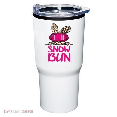 Winter Slope Hopper Ski Adventure Leopard Tumbler