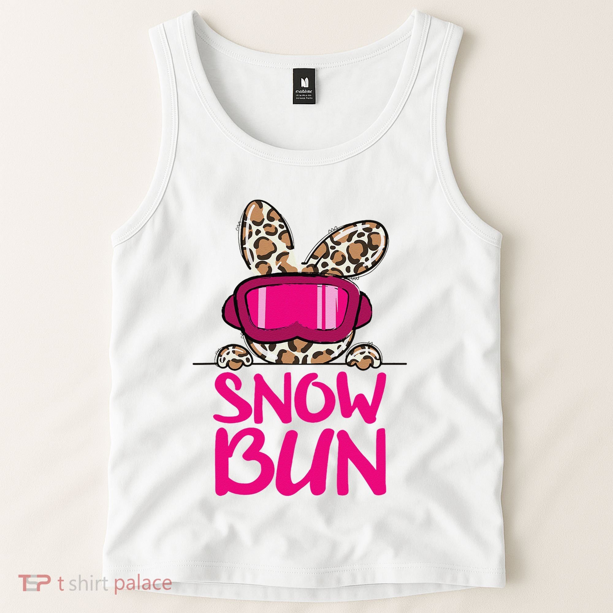 Winter Slope Hopper Ski Adventure Leopard Tank Top