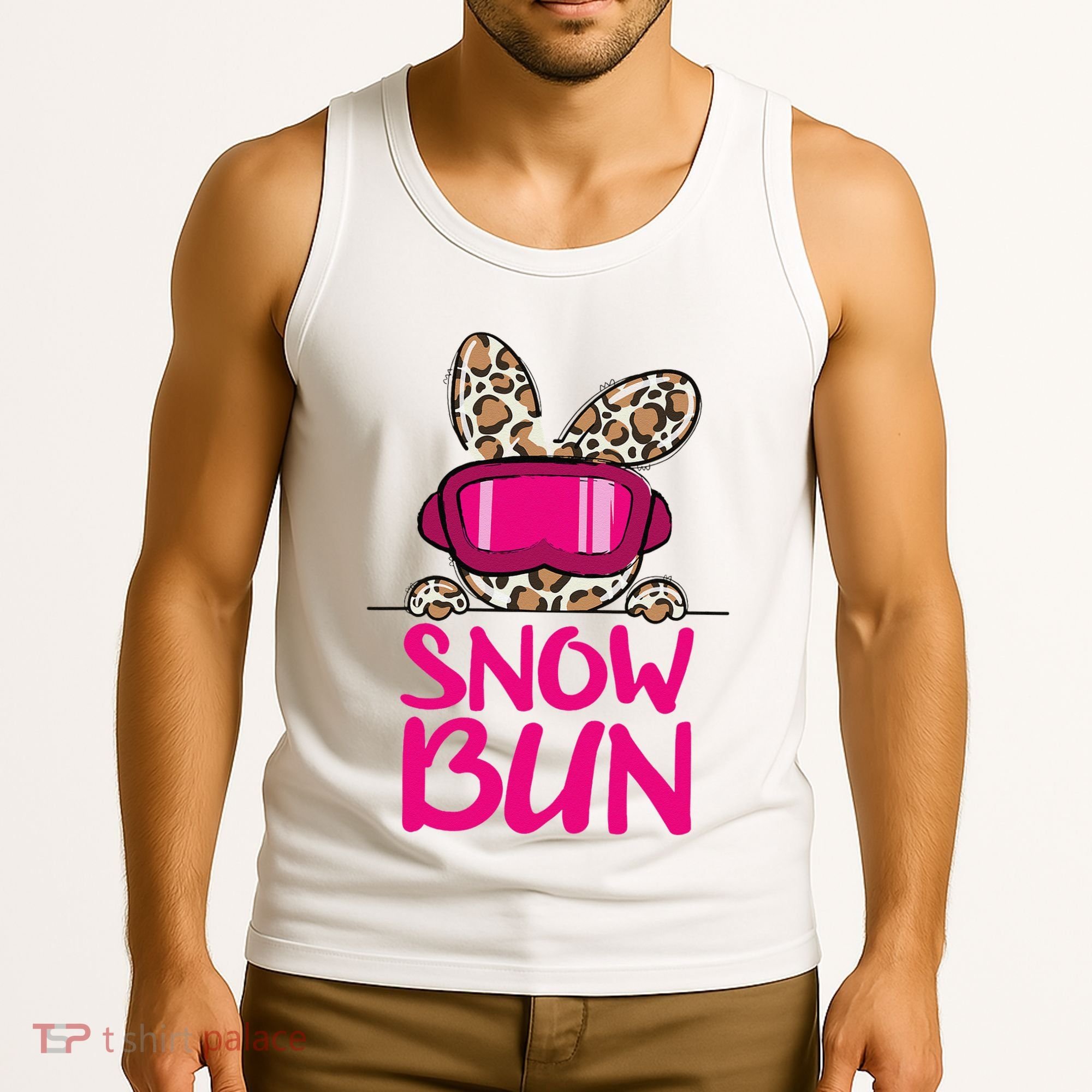 Winter Slope Hopper Ski Adventure Leopard Tank Top