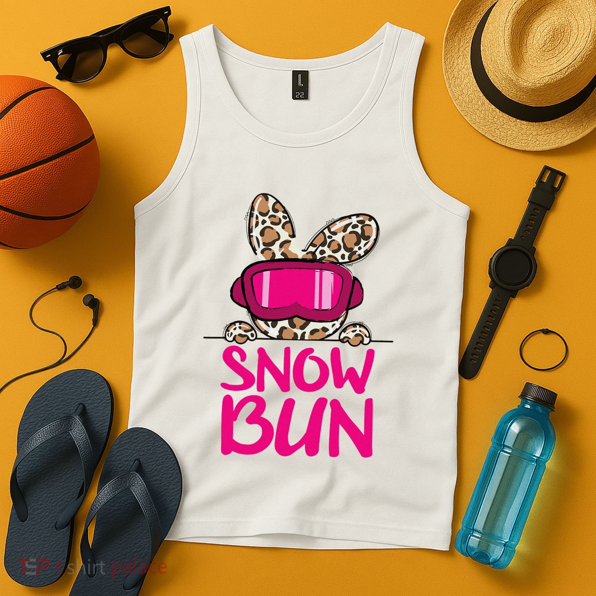 Winter Slope Hopper Ski Adventure Leopard Tank Top