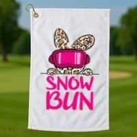 Winter Slope Hopper Ski Adventure Leopard Golf Towel thumb 1