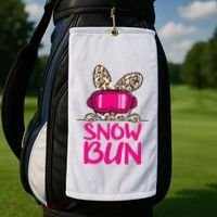 Winter Slope Hopper Ski Adventure Leopard Golf Towel thumb 2