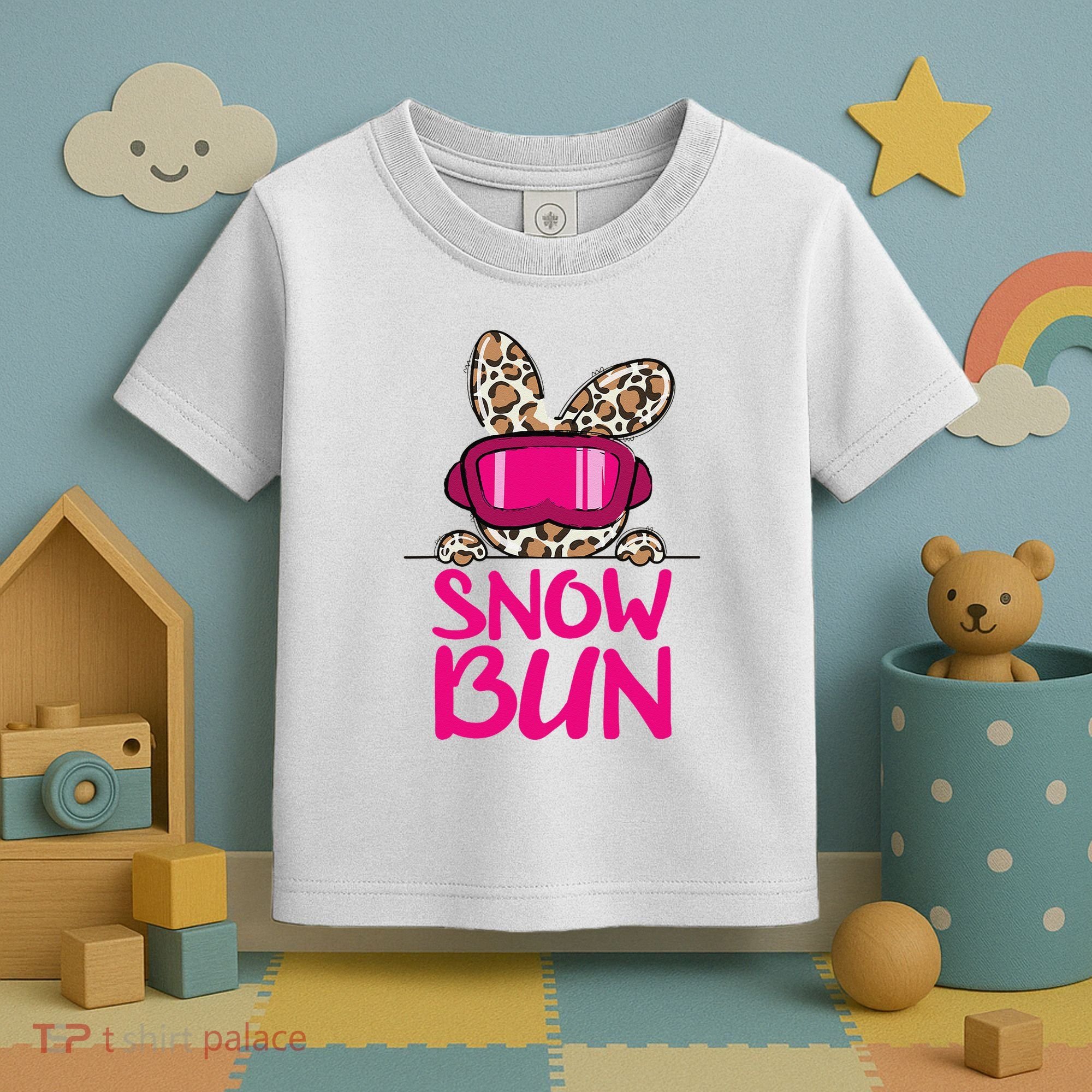 Winter Slope Hopper Ski Adventure Leopard Toddler T-Shirt