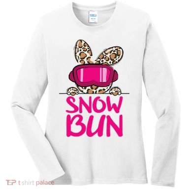 Winter Slope Hopper Ski Adventure Leopard Women's Long Sleeve Shirt