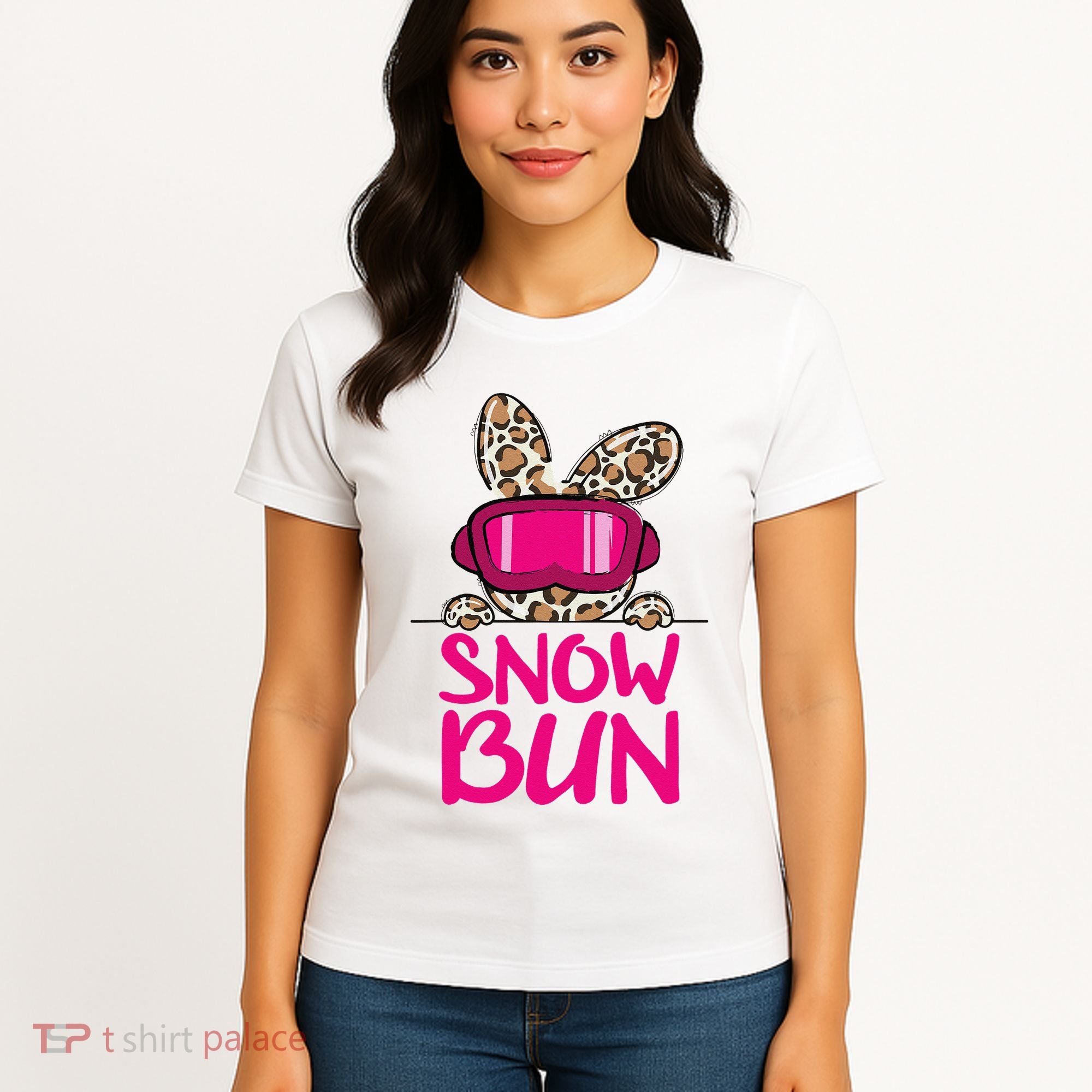 Winter Slope Hopper Ski Adventure Leopard Women's T-Shirt