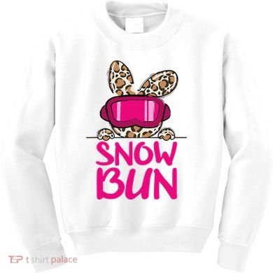 Winter Slope Hopper Ski Adventure Leopard Kids Sweatshirt