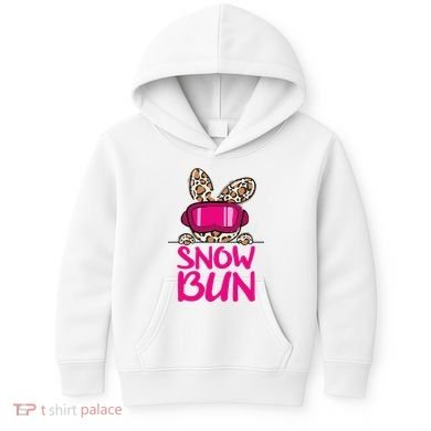 Winter Slope Hopper Ski Adventure Leopard Kids Hoodie