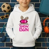 Winter Slope Hopper Ski Adventure Leopard Kids Hoodie thumb 2